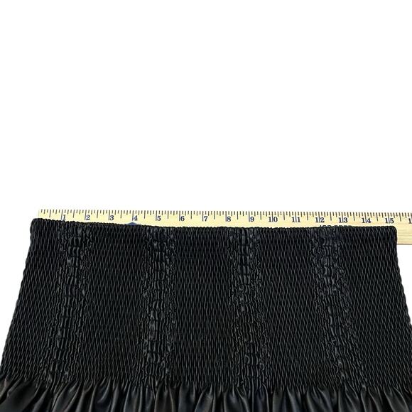 Current Air Faux Leather Midi Skirt Medium Fit And Flare Smocked Waist Pull On - Picture 9 of 10